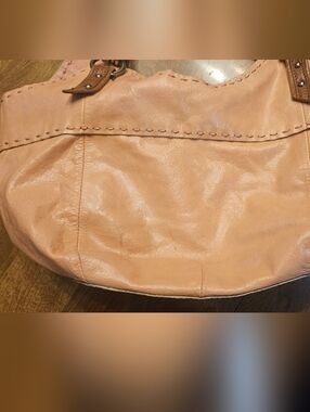 Vintage Sak Coral Pink Leather Hobo Shoulder Bag